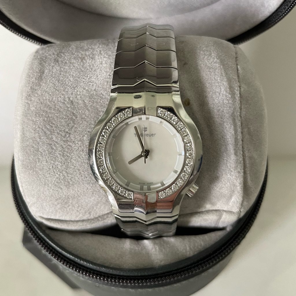 Tag Heuer Womens Alter Ego Diamond Bezel Stainless Steel Watch